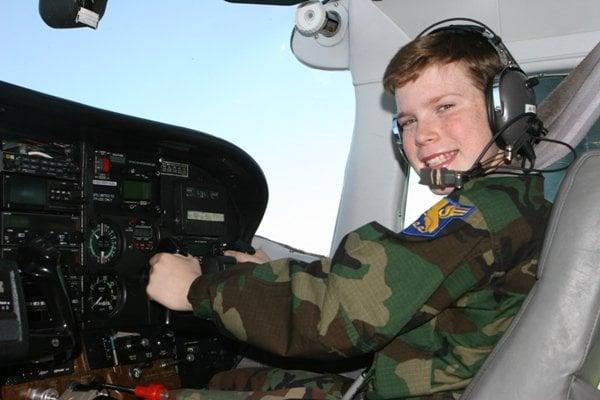 Cadets receive Orientation rides in our Aircraft where thet get to take the controls of the aircraft