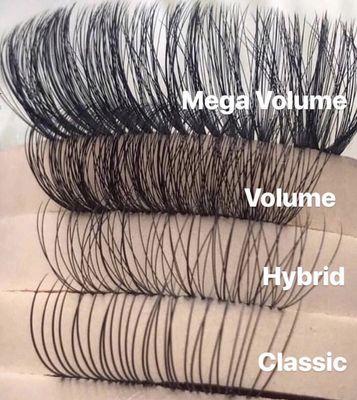 Here is a clear indication of the difference in texture and volume of each set!