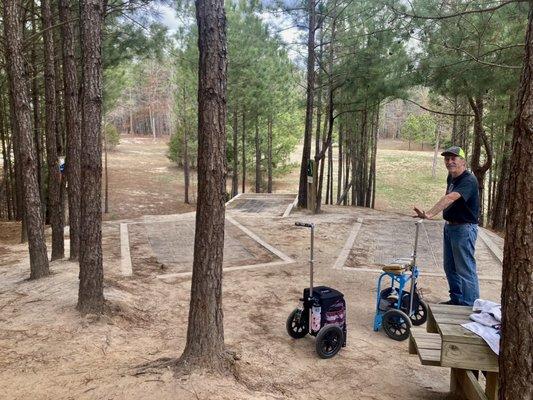 My Zuca mini cart "stars and stripes " getting around the golf course !  Also pictured "Roger and his Blue Zuca "