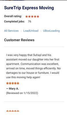 A customer review