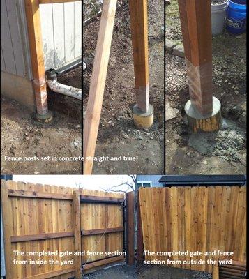 Our friend Bill had built a beautiful fence over the summer. He asked us to help finish the last section and gate before winter freeze.