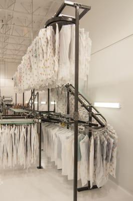 After cleaning, your clothing is stored in clean rooms away from any mechanical equipment.