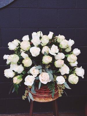 4 dozen white roses