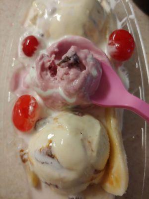 Banana split w/ pralines and cream and cherries jubilee. Yum!