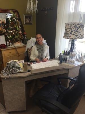 Allison at her nail desk