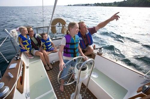 Families enjoy learning how to sail with the safety of a licensed captain