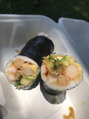 shrimp sushi burrito