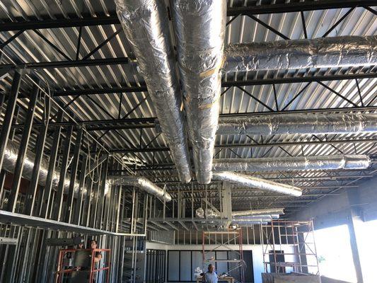 Commercial job. Installing hvac on a new construction gas station