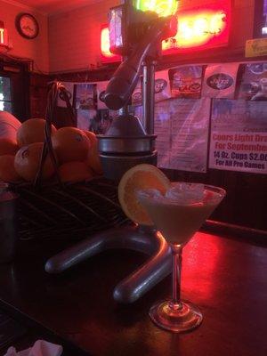 On tuesdays they make fresh squeezed orange juice cocktails for $5