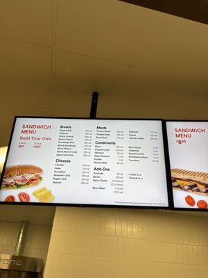 Sandwich menu 10/2023