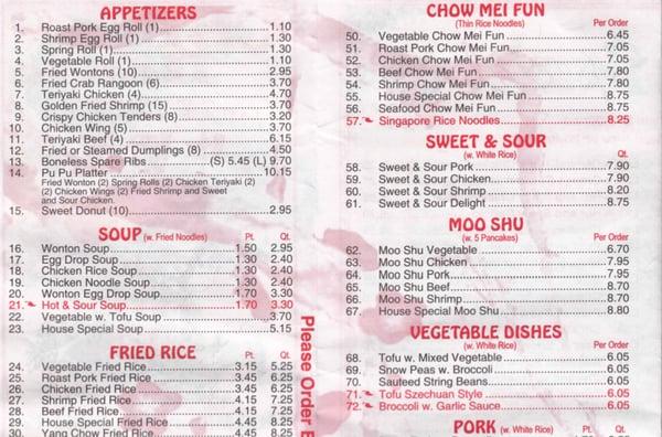 menu