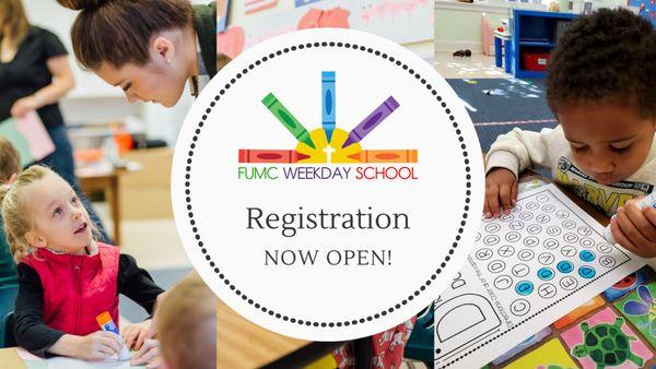 Preschool and Kindergarten enrollment is open at FUMC Weekday School in Wilson, NC!