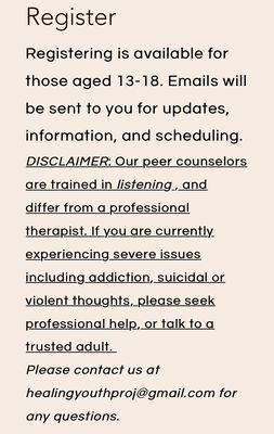 Need peer counseling? Register for free sessions on our site. We will connect you with someone specialized in your area of struggle.