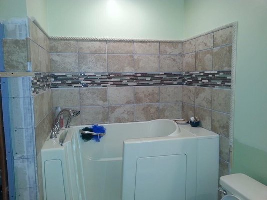 Shower stall to walk in tub remodel.