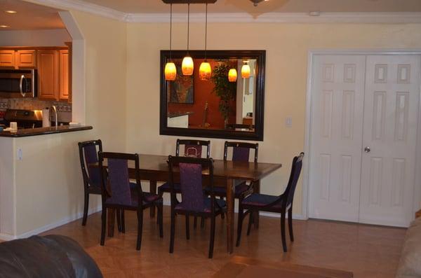 Our dining room is always a fun place to eat with friends at our SD Sober living