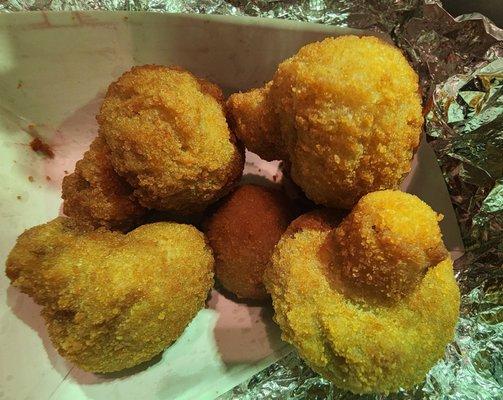 What's left of my fried mushrooms once I remembered I didn't take a picture before diving in. So good. Small size is 7oz.