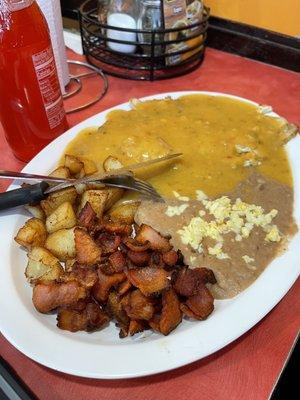 Huevos Rancheros with bacon