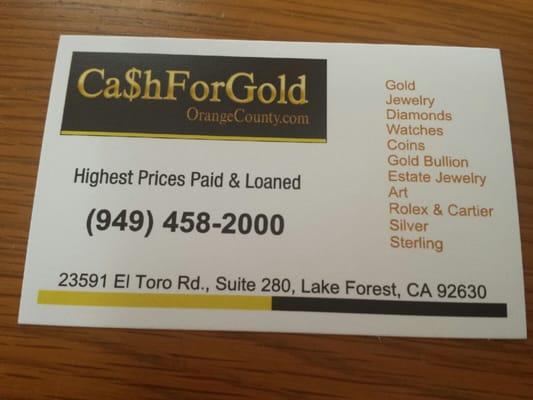 Cash for Gold Lake Forest