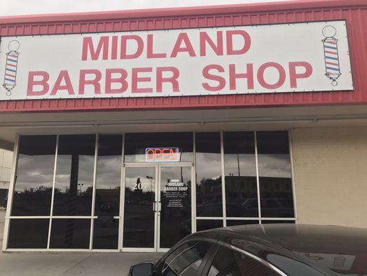 Front of Midland Barber Shop, they have been cutting hair in Midland for over 20 years! This is the place to go in Midland!