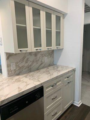 Mock-up Unit. Provided Cabinets, Counters, Vanity Tiles, Tub surround and LED Mirrors