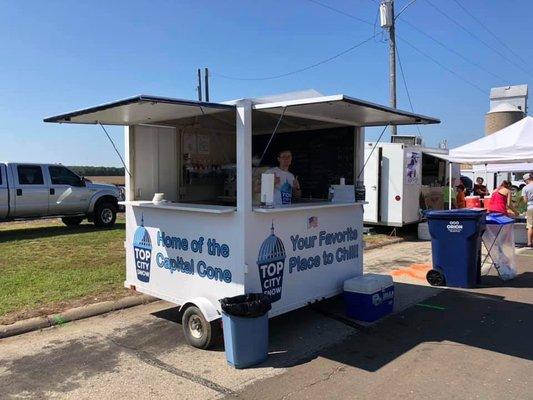 Set up for the Perry Fall Festival