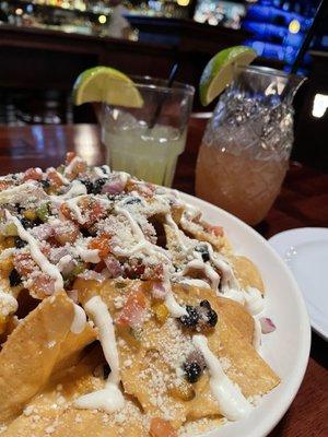 Drunken Nachos and drinks