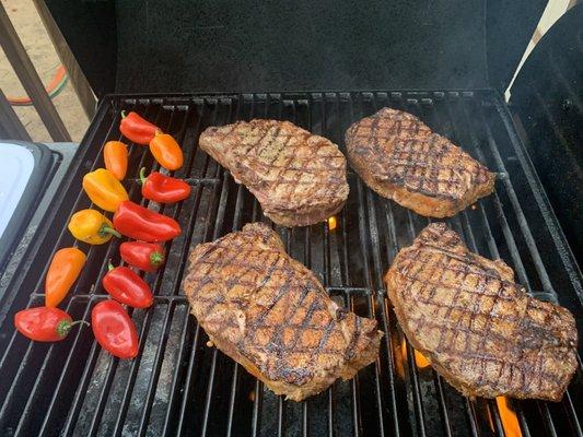 Mmmmmmm. Steaks and peppers !!