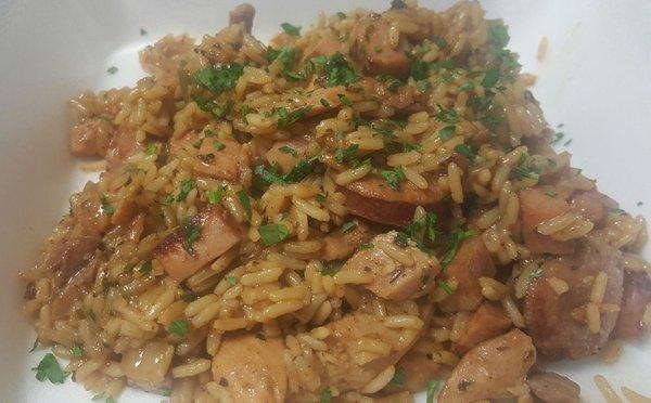 Andoullie Sausage and chicken Jambalaya