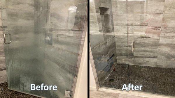 Before and after of bathroom deep cleaning