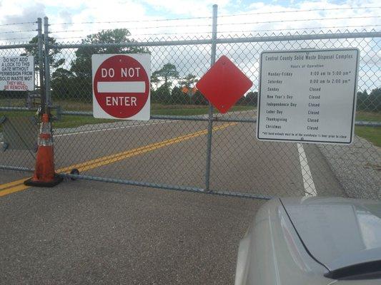 Google Maps told.me to keep going but this fence at the dump said no, no, no.