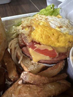 Fried bologna sandwich