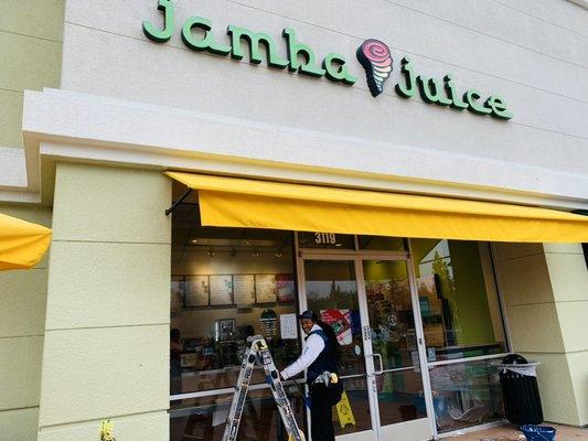 Window cleaning Jamba Juice's