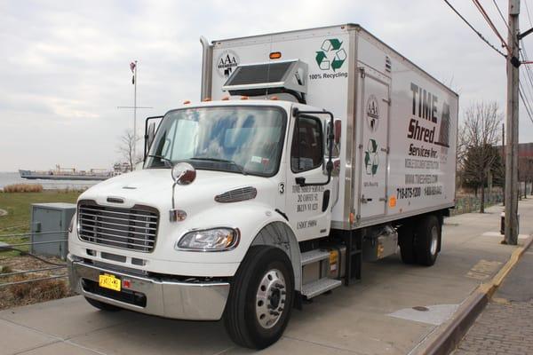 Time Shred has a fleet of mobile shredding trucks.