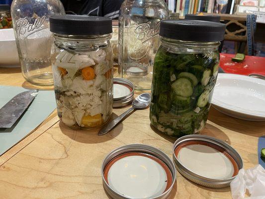 Our pickles and fermenting vegetables