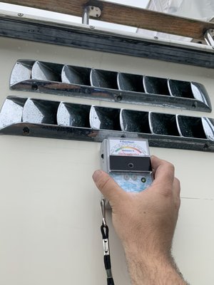 Moisture tests using fiberglass moisture meters