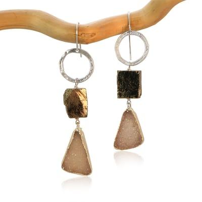 Pyrite = anti-anxiety, grounding + intuition
 Great earrings to pair with your fav jeans and tee!