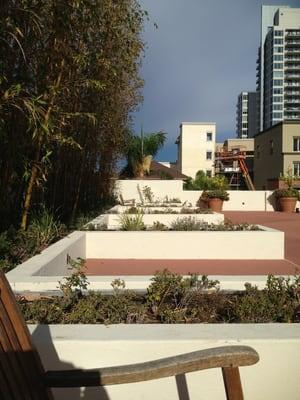 Seating area on large outdoor patio