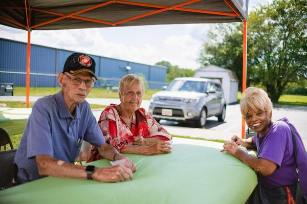 Our Thrive members enjoying Member Appreciation Ice Cream Fridays with free Barking Cow ice cream!