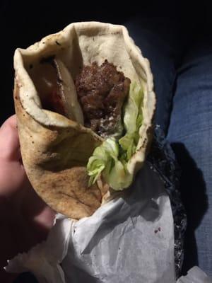 Lamb kebab wrap