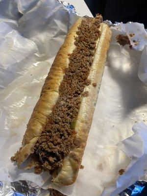 Cheesesteak. Not bad. Needs sauce.