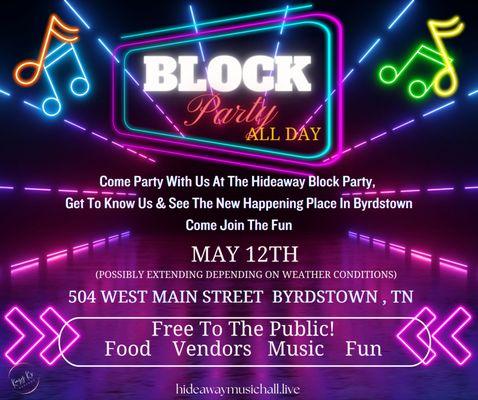 We have a pretty amazing variety of vendors that will be at The Block Party, come on down! We have lots of fun planned!!