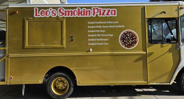 We provide a variety of smoked foods, including pizza, hot dogs hamburgers and philly cheese steaks.