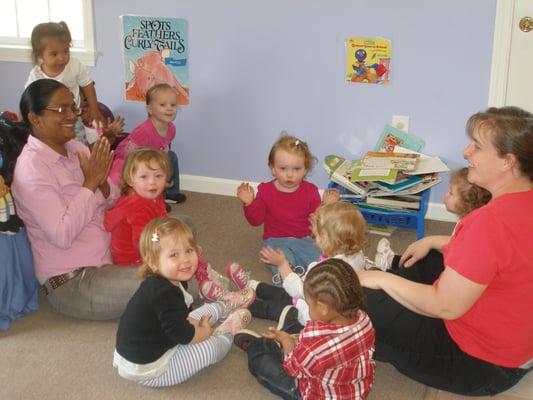 Circle time in the toddler room.