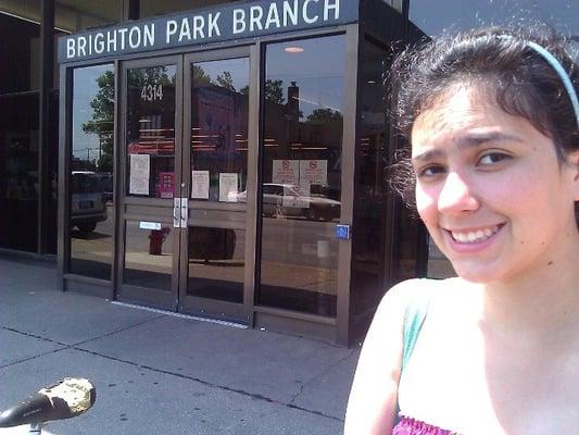 I'm on a quest to visit every Chicago Public Library branch. Here I am at Brighton Park.