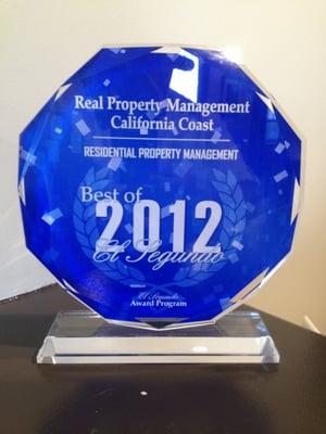 Real Property Management California Coast Receives 2012 Best of El Segundo Award!!