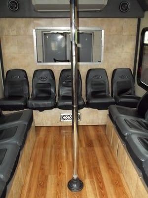 14 passenger Party Bus interior