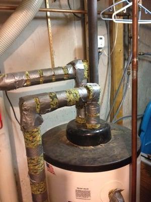 Pipe insulation for water heater