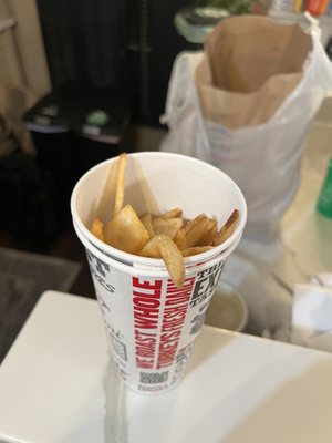 Naked Fries Regular- fairly certain my dasher skimmed off the top but that's for another day! :)