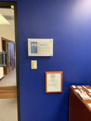 Some TWFG signage in the office!