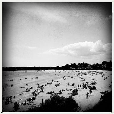 The beach is covered and this is August 18, 2013.